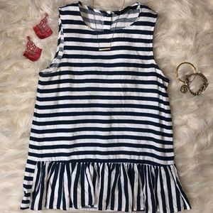 💙🤍 Navy Striped Peplum Top 🤍💙